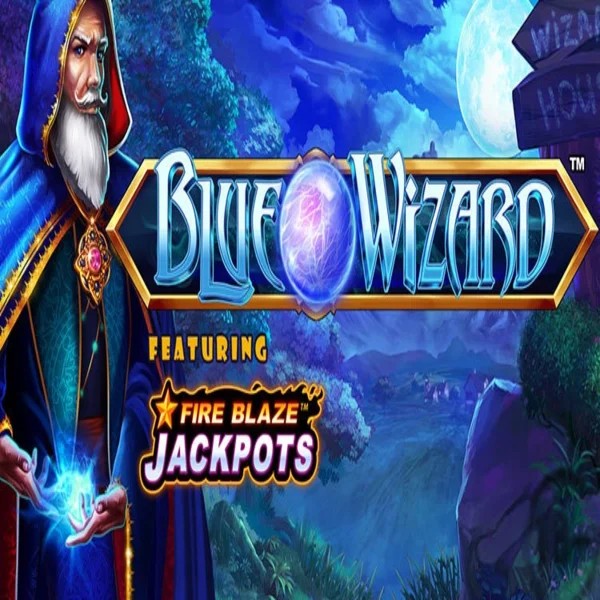 Blue Wizard Fire Blaze Jackpots by Rarestone Gaming, showcased at jackpotbingo.net – game logo