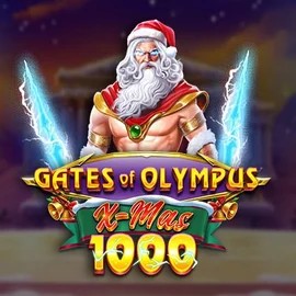 Gates of Olympus Xmas 1000 slot logo by Pragmatic Play at Jackpot Bingo